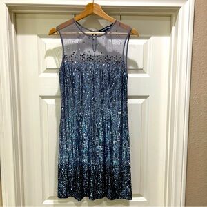 FRENCH CONNECTION Silver and Black Sequin Dress Size 8
